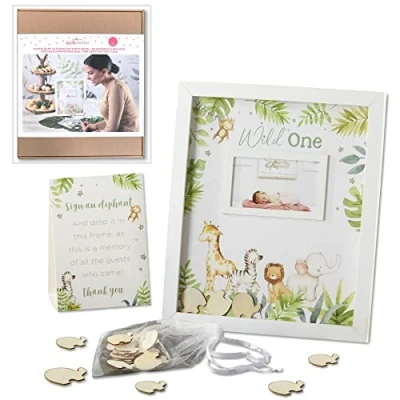 Image of Kate Aspen Guest Book, Jungle Animal Decoration &amp; Nursery Décor Safari Baby Shower, One Size, Alternative Guestbook