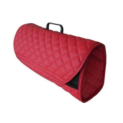Image of TEXMAR LTD Luxury Car Van Truck Red ECO Leather Boot Tidy Organiser Fits all Models