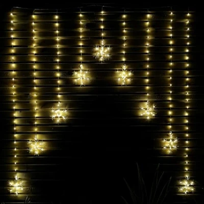 Image of Three Kings Curtain String Lights Snowflake Warm White