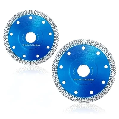 Image of Tile Cutting Discs Super Thin 1mm Diamond Saw Blade，115/125mm Disc for Angle Grinders Ceramic Porcelain Granite Metal Cutting(blue)