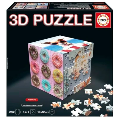 Image of Educa 20125 3D Puzzle Cube Animals, Assorted