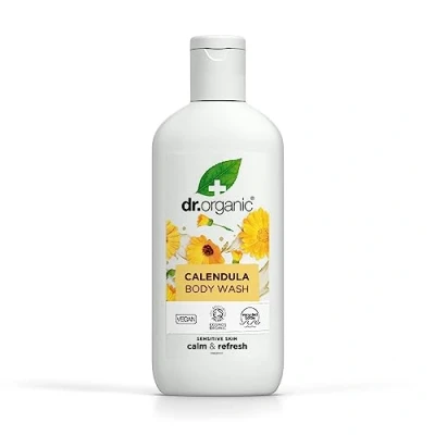 Image of Dr Organic Calendula Body Wash, Shower Gel, Sensitive Skin, Mens, Womens, Natural, Vegan, Cruelty Free, Paraben &amp; SLS Organic, 250ml, Packaging may vary