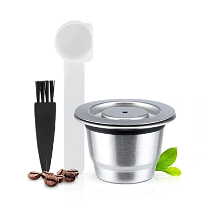 Image of RECAFIMIL Reusable Nespresso Capsules Stainless Steel Refillable Coffee Pods Compatible for Machine