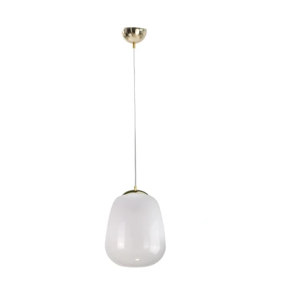 Image of Smoky Dome Pendant Ceiling Light White, Gold, 26cm, 1x E27