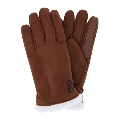 Image of Isotoner Women&#039;s Recycled Microsuede Water Repellent Winter Glove, Large/Xlarge, Cognac
