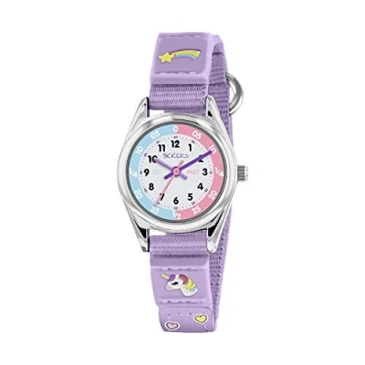 Image of Tikkers Girls Analogue Classic Quartz Watch with Textile Strap TK0148
