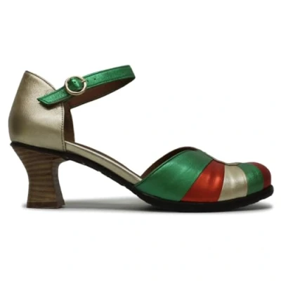 Image of Fly London Women&#039;s BESH087FLY Shoes, Gold/RED/Green, 2.5 UK