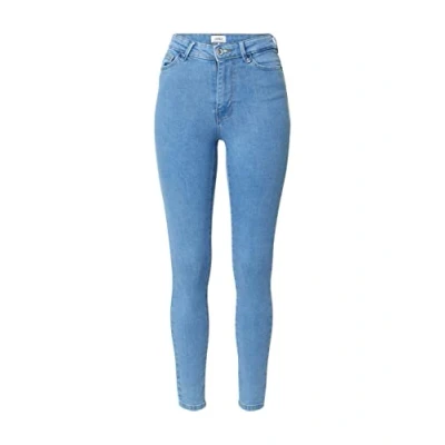 Image of ONLY Women&#039;s ONLICONIC HW SK Long ANK DNM NOOS Skinny Denim Pants, Blue Denim,