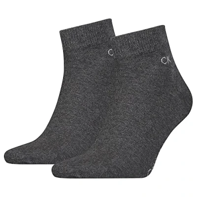 Image of Calvin Klein Men&#039;s Quarter, Dark Grey Melange, 43/46 (Pack of 2)