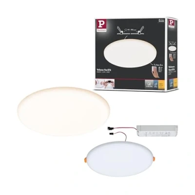 Image of Paulmann 93064 Veluna VariFit LED panel recessed luminaire IP44 3 step dim 215mm round incl. 1x21W ceiling satin plastic 3000K