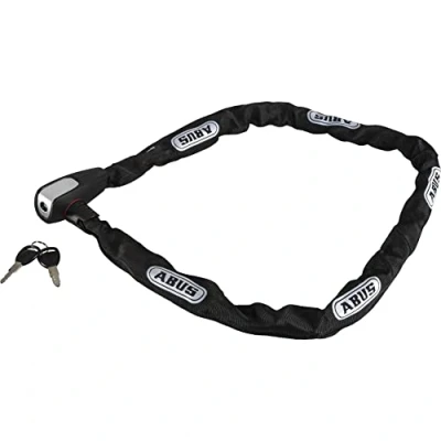 Image of ABUS Catena 6806K chain lock Lightweight hardened steel bike with fashionable textile tube security level 6 110 cm Black