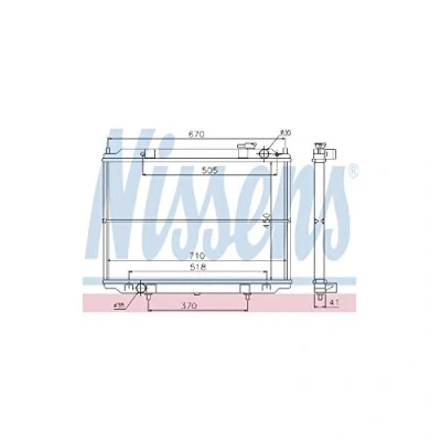 Image of 214102S710, 214603S800, B14603S800 Engine radiator NISSENS 67356