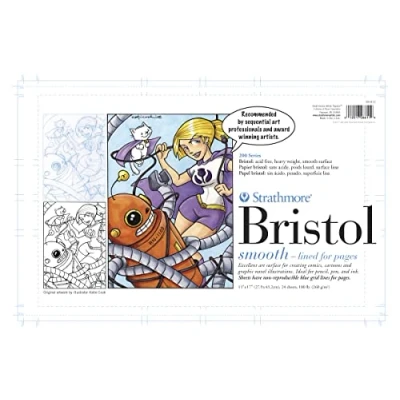 Image of Strathmore (25 611 STR 25 24 Sheet Smooth Bristol Pad, 11 by 17&quot;, Blue Lined