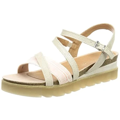 Image of MARCO TOZZI Women&#039;s 2 28509 26 Suede Sandal, Rose Met Comb, 5 UK