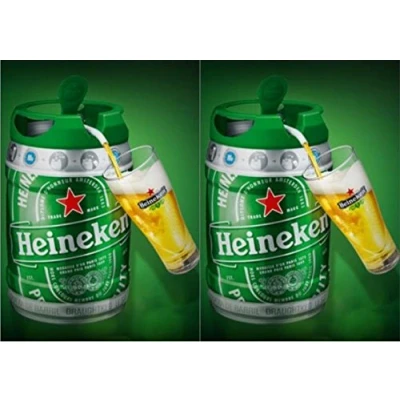 Image of 2 x Heineken beer barrel 5L DraughtKeg 5% vol.