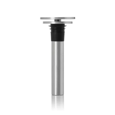 Image of AdHoc VP04 CHAMP Wine Stopper Vacuum Pump Stainless Steel/Silicone Saver Oxidation Prevention, Preserver (H) 95 mm x (D) 45 Silver/Black