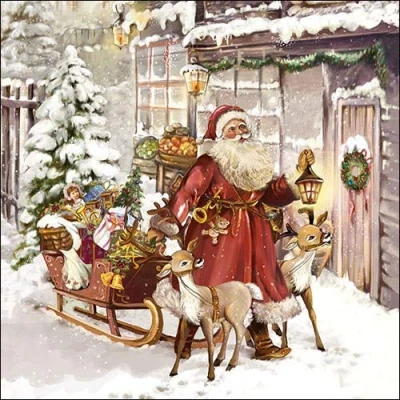 Image of Ambiente Paper Napkins, Pack of 20, 3 ply Lunch Size Christmas Visit