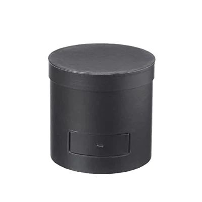 Image of Oasis BLACK ROUND 15CM GIFT HAT FLOWER BOX LINED WITH DRAWER VALENTINES
