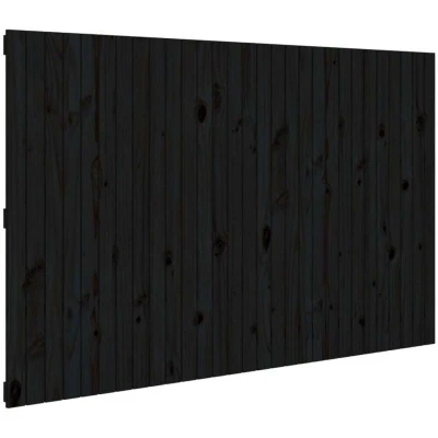 Image of vidaXL Wall Headboard Black 185x3x110 cm Solid Wood Pine