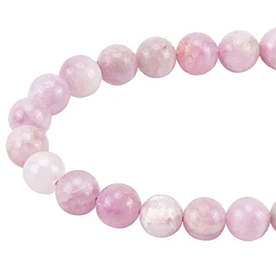 Image of NBEADS 1 Strand 49 Pcs/Strand 8mm Grade Ab Natural Round Kunzite Gemstone Beads for Jewelry Making, Hole: 1mm
