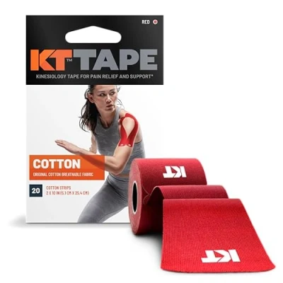 Image of KT TAPE Original, Pre cut, 20 Strip, Cotton, Red