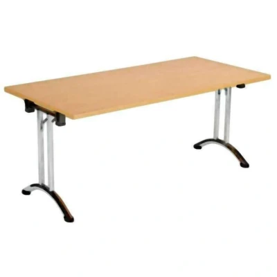Image of Allegro Folding Table 1400x700 Chrome Frame White top Ref OUFT1470CRWH