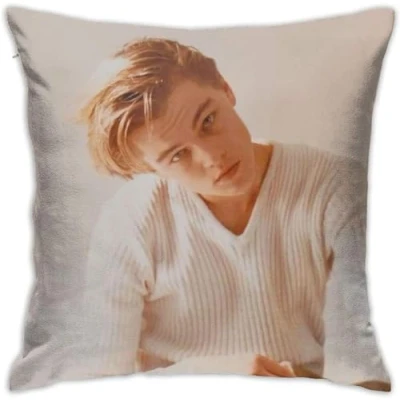 Image of Leonardo Cover Dicaprio Pillow Case Throw 18x18 inch Home Decorative Square Cushion for Sofa Couch Bed Car