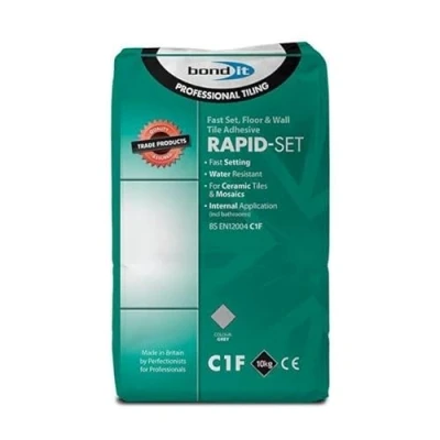 Image of Bond It Rapid Set Tile Adhesive Floor Cement Wall Ceramic Bag Grey (20)