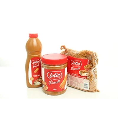 Image of Lotus Biscoff Gift Set (Topping Sauce 1kg, Crumbs 750g &amp; Spread 1.6kg)