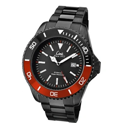 Image of Limit 5520.01 Men&#039;s Watch, Black Stainless Steel Strap, Black/White, Bracelet