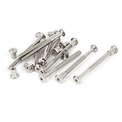 Image of Sourcingmap M6 x 80mm Hex Socket Head Nut Countersunk Screw Bolt Fasteners 10 Sets