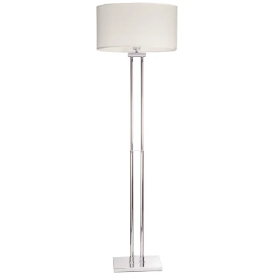 Image of Athens Floor Lamp With Shade Silver, E27