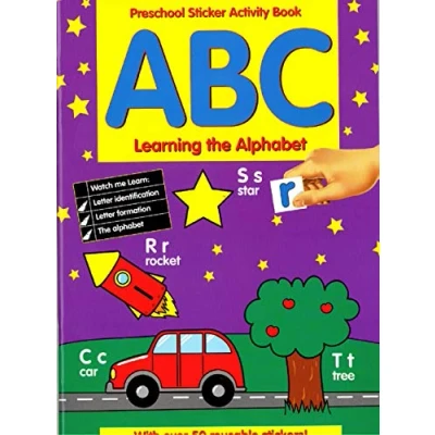 Image of 3 Assorted Preschool Sticker Activity Books Maths English Spelling Childrens Learning Aids (Learning The Alphabet)