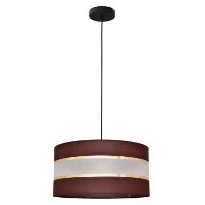 Image of Helen Cylindrical Pendant Ceiling Light Brown, Gold, Black 40cm