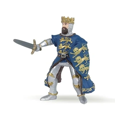 Image of Papo MEDIEVAL FANTASY 39329 Blue King Richard Figurine, Multicolour
