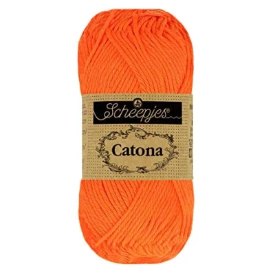 Image of Scheepjes Catona 603 Neon Orange Yarn 1x25g
