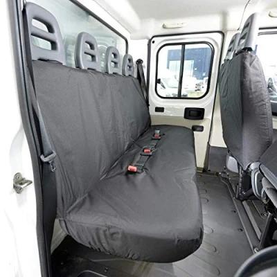 Image of UK Custom Covers SC381BAD2 Tailored Heavy Duty Waterproof Rear Seat Black To Fit Citroen Relay Crew Cab (2006 2022)