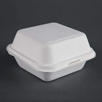 Image of Fiesta Compostable Bagasse Burger Box 84x153x150mm (Pack 500)