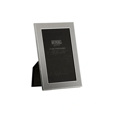 Image of 4&quot; x 6&quot; Plain Satin Silver Classic Photo Frame Gift Present 24146