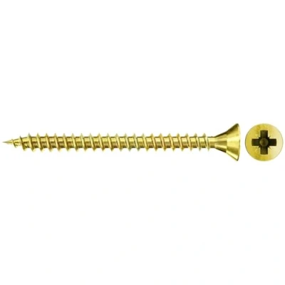 Image of fischer Chipboard Screw 4.0 x 35 Countersunk Head Yellow Galvanised Full Thread Phillips PZ