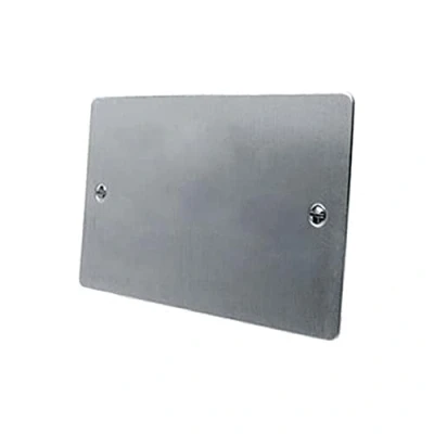 Image of Electrical Blanking Plate Double 2 Gang Satin Matt Chrome Flat