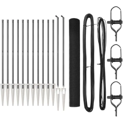 Image of vidaXL Welded Wire Fence with 13 Spike Posts Grey 1.4x25 m Steel