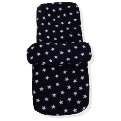 Image of Clair de Lune Black Star Fleece Universal Pushchair Footmuff