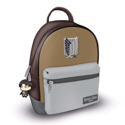 Image of Pyramid International ATTACK ON TITAN Season 3 Fashion Backpack Luxury Faux Leather, Unique Lining, Matching Zipper Accessory, Spacious Inner &amp; Outer Pockets, Stylish Lightweight