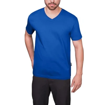 Image of HRM Men&#039;s Luxury V M T Shirt, Royal Blue, XXXX Large