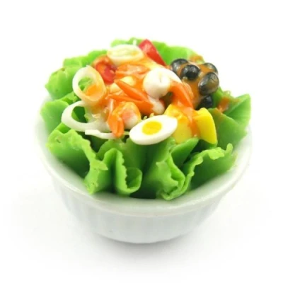 Image of MyTinyWorld Dolls House Miniature Bowl of Mixed Salad Style 2