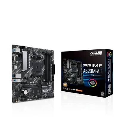 Image of ASUS Prime A520M A II/CSM AMD AM4(3rd Gen Ryzen) microATX Commercial Motherboard(ECC Memory,M.2 Support,1Gb Ethernet, DP/HDMI 2.1/D Sub, 4K@60HZ, USB3.2 Gen1Type A, ARGBheader with AURAsync)