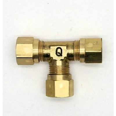 Image of British Made 10mm Equal T Brass Compression Fitting