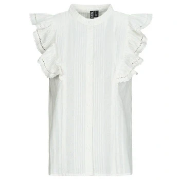 Image of Pieces Pcsikka Shirt Shirt, Women&#039;s, Size: Small, Cloud dancer