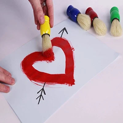 Image of Extra Short Handled Paint Brush Set of 4 Easy Hold Stubby Applicators by BCreative®